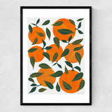 Oranges and Leaves Narrow Black Frame