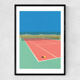 Tennis Court In The Desert Narrow Black Frame