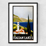 Italian Lakes Narrow Black Frame