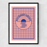 NYC Sunset Society Blue Narrow Black Frame