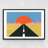 Road to Sun Narrow Black Frame