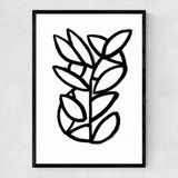Leaves X Narrow Black Frame