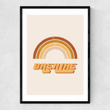 Retro Breathe Quote Narrow Black Frame