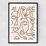 Single Line Faces Narrow Black Frame