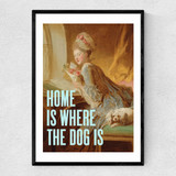Home Is Where The Dog Is Narrow Black Frame