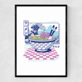Vaporwave Ramen Narrow Black Frame