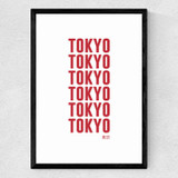 Tokyo Red by Rafael Farias Medium Black Frame