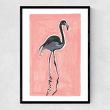 Black Flamingo Narrow Black Frame