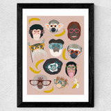 Monkeys in Glasses Wide Black Frame