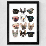 Pugs in Glasses Wide Black Frame