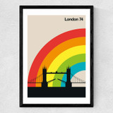 London 74 Medium Black Frame