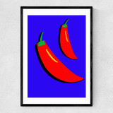 Pair of Chillis Narrow Black Frame