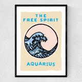 Aquarius - The Free Spirit Narrow Black Frame