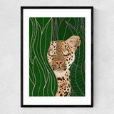 The Leopard Narrow Black Frame