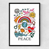 Peace by Kid of the Village Narrow Black Frame