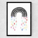 Rainbow Rain Medium Black Frame