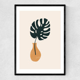 Monstera Vase Narrow Black Frame