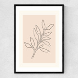 Soft Leaves I Narrow Black Frame