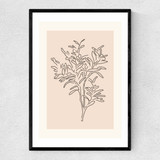 Soft Leaves II Narrow Black Frame