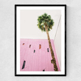 Pink Palm Springs by Oh Fine! Art Narrow Black Frame