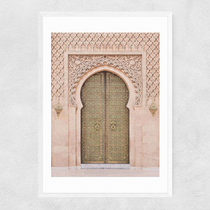 Moroccan Door Narrow White Frame