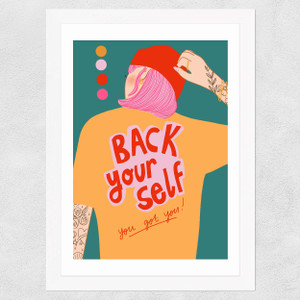 Back Yourself Wide White Frame