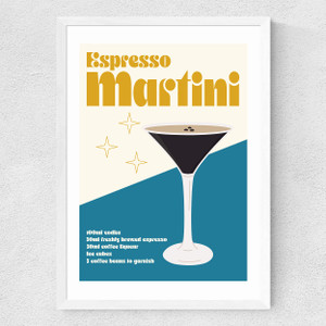 Espresso Martini Cocktail Medium White Frame