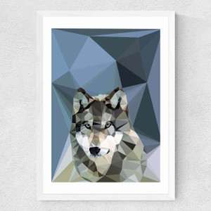 Wolf Medium White Frame