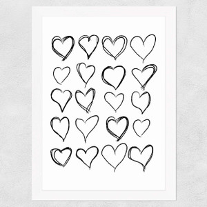Love Hearts Wide White Frame