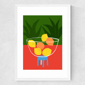 Citrus Garden Medium White Frame