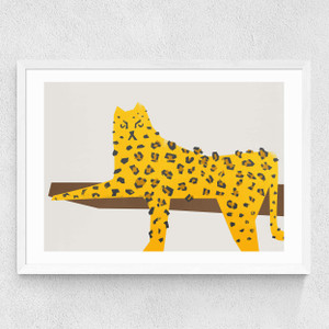 Leopard by Fox and Velvet Medium White Frame
