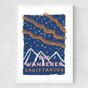 Sagittarius - The Wanderer Medium White Frame