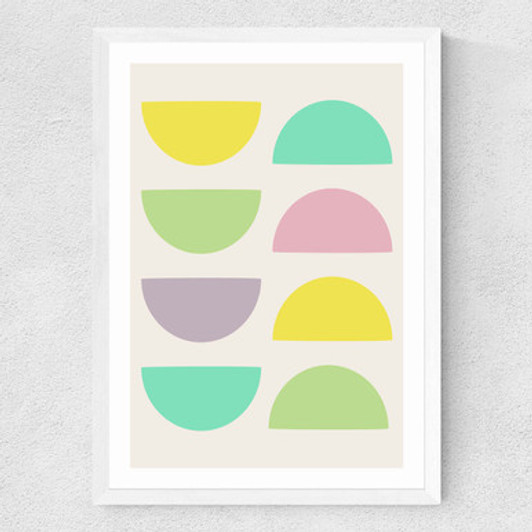 Abstract Shapes Medium White Frame