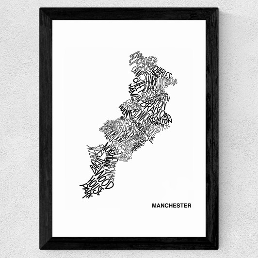 Manchester by Phillip Sheffield Wide Black Frame