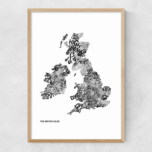The British Isles by Phillip Sheffield Narrow Oak Frame