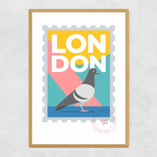 London by Rocket Jack Narrow Oak Frame