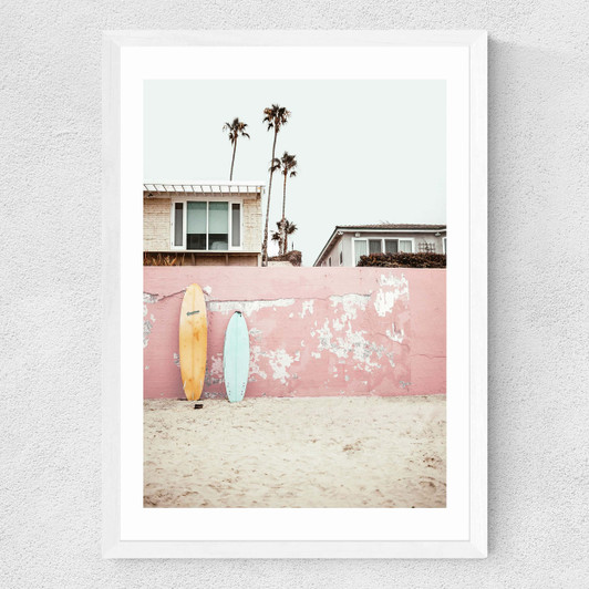 At the Beach Medium White Frame