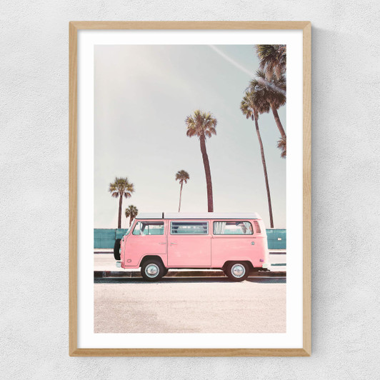 Pink Van Narrow Oak Frame