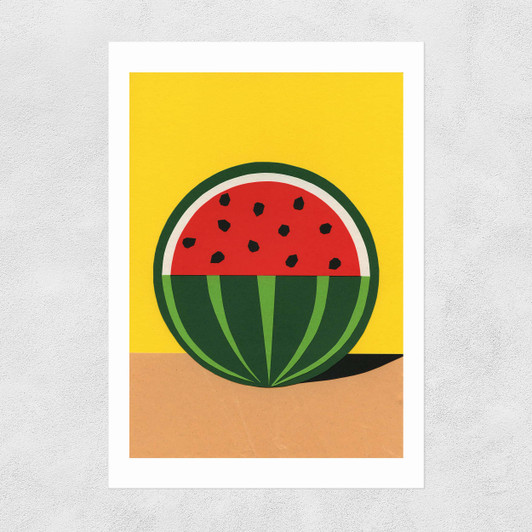 The Quarter Watermelon Unframed Print