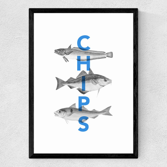 Fish and Chips Medium Black Frame