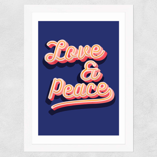 Love and Peace Wide White Frame