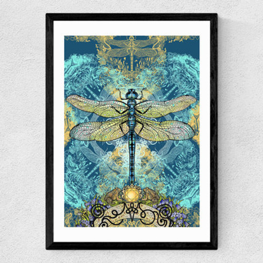 Spirited Dragonfly Medium Black Frame