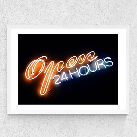 24 Hours Medium White Frame