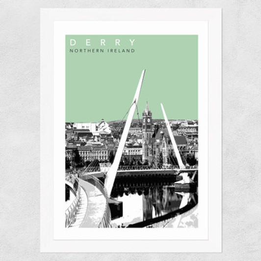 Derry Cityscape Wide White Frame