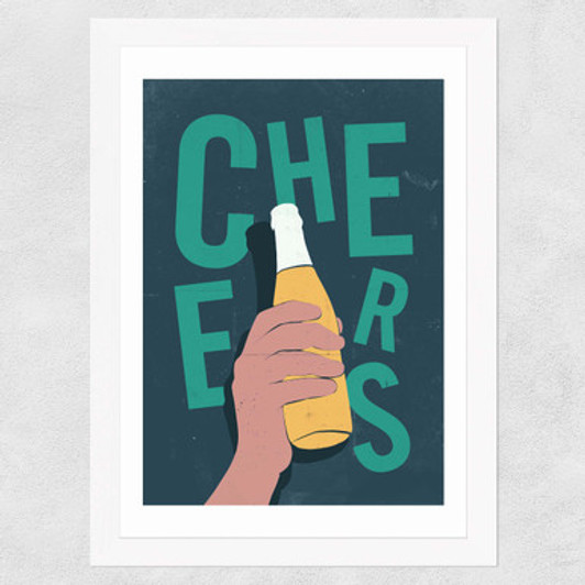 Cheers Wide White Frame