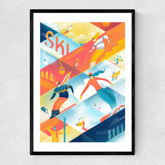 Ski The Lines Narrow Black Frame