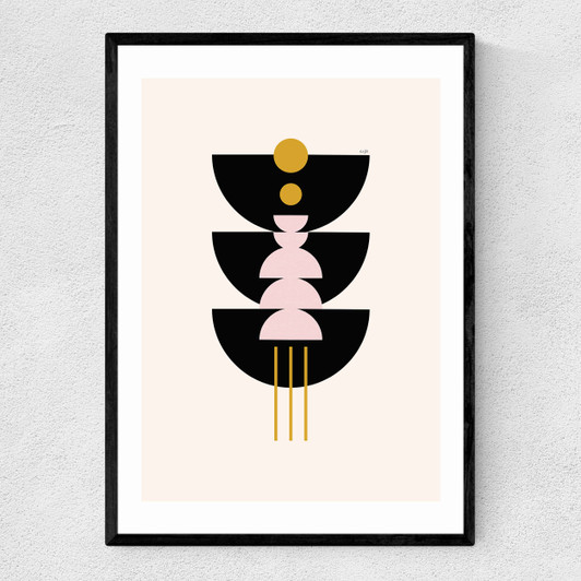 Graphic Art III Narrow Black Frame