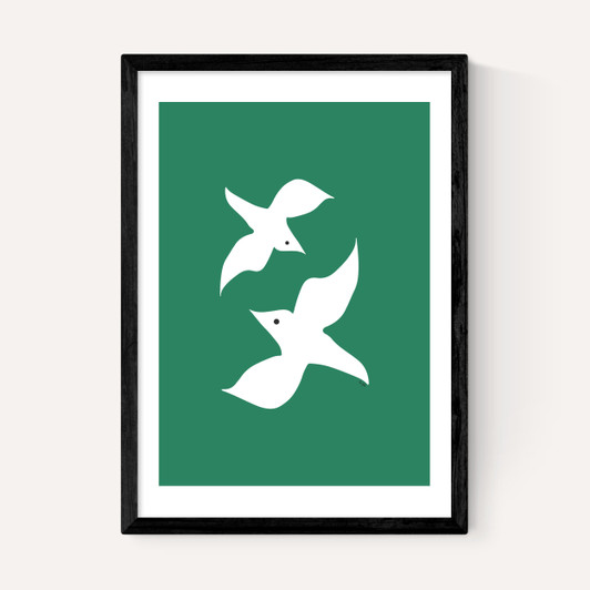 Love Birds In Green