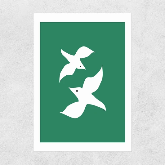Love Birds In Green