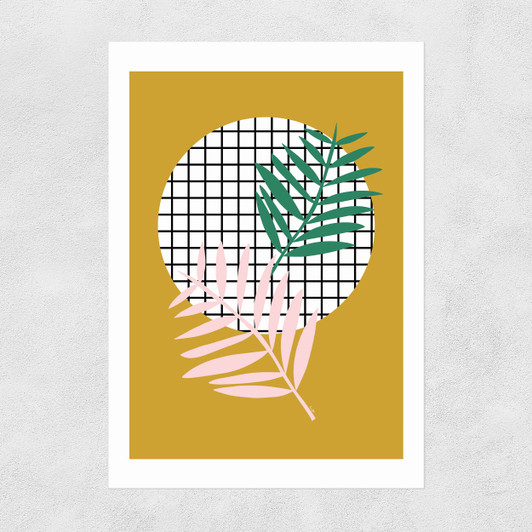 Palm Leaves In Mustard Unframed Print